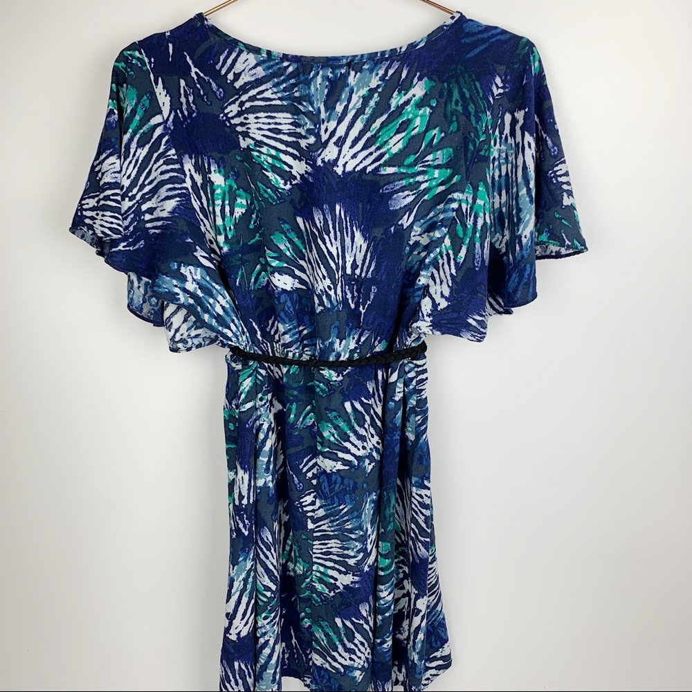 As U Wish Tie-Dye Flutter Sleeve Mini Dress Tunic - Picture 6 of 10